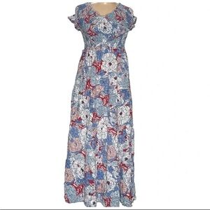 Jessica Simpson floral maxi dress cottagecore blouson S NWT